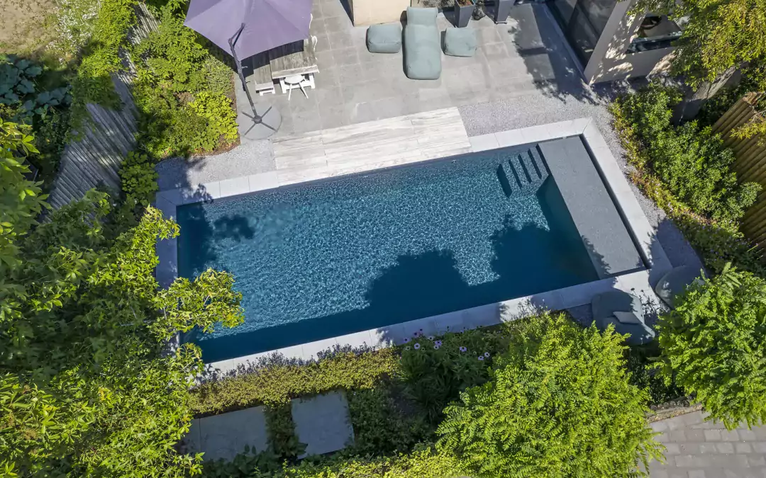 Groots ecozwembad in kleine tuin